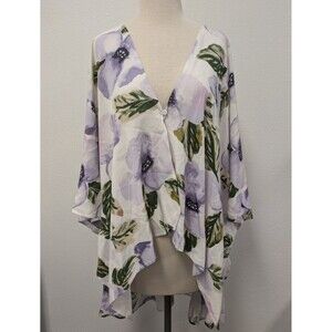Sseko Floral Flowy Lightweight Duster Cover Up O/S Hawaiian Resortwear Beach
